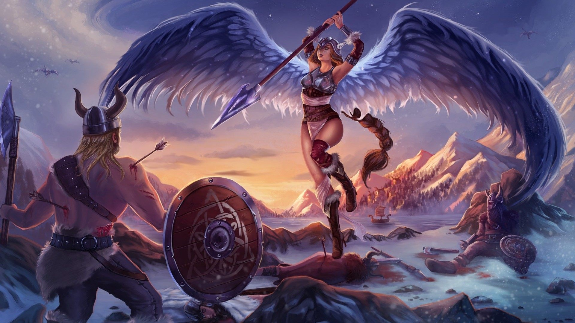 Fantasy Art Warrior Angel - HD Wallpaper 