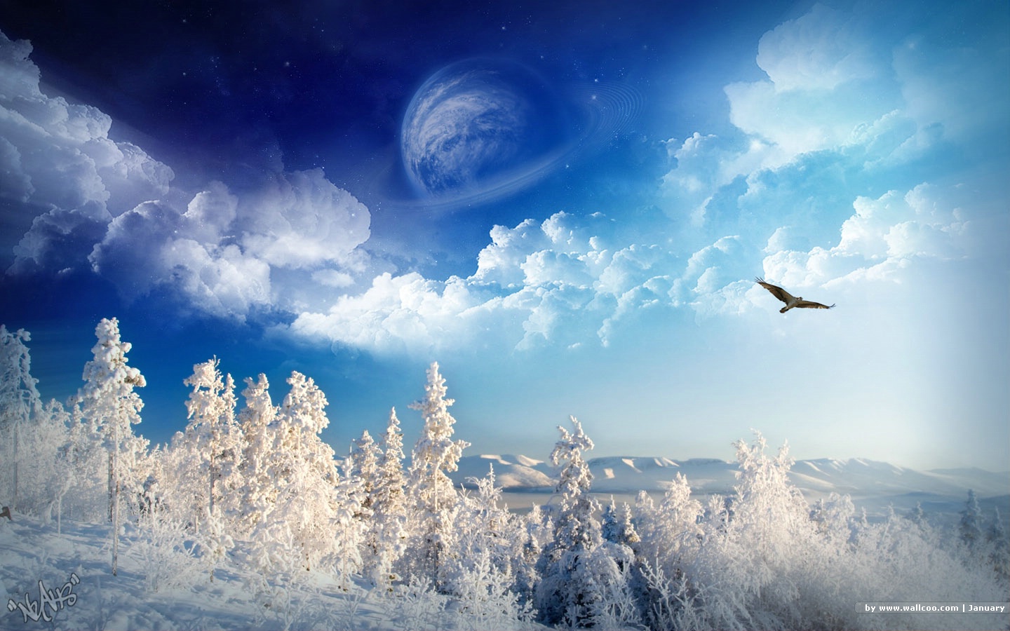 1440*900 Digital Composite Landscape And Fantasy Nature - Winter Wallpaper Hd Fantasy - HD Wallpaper 