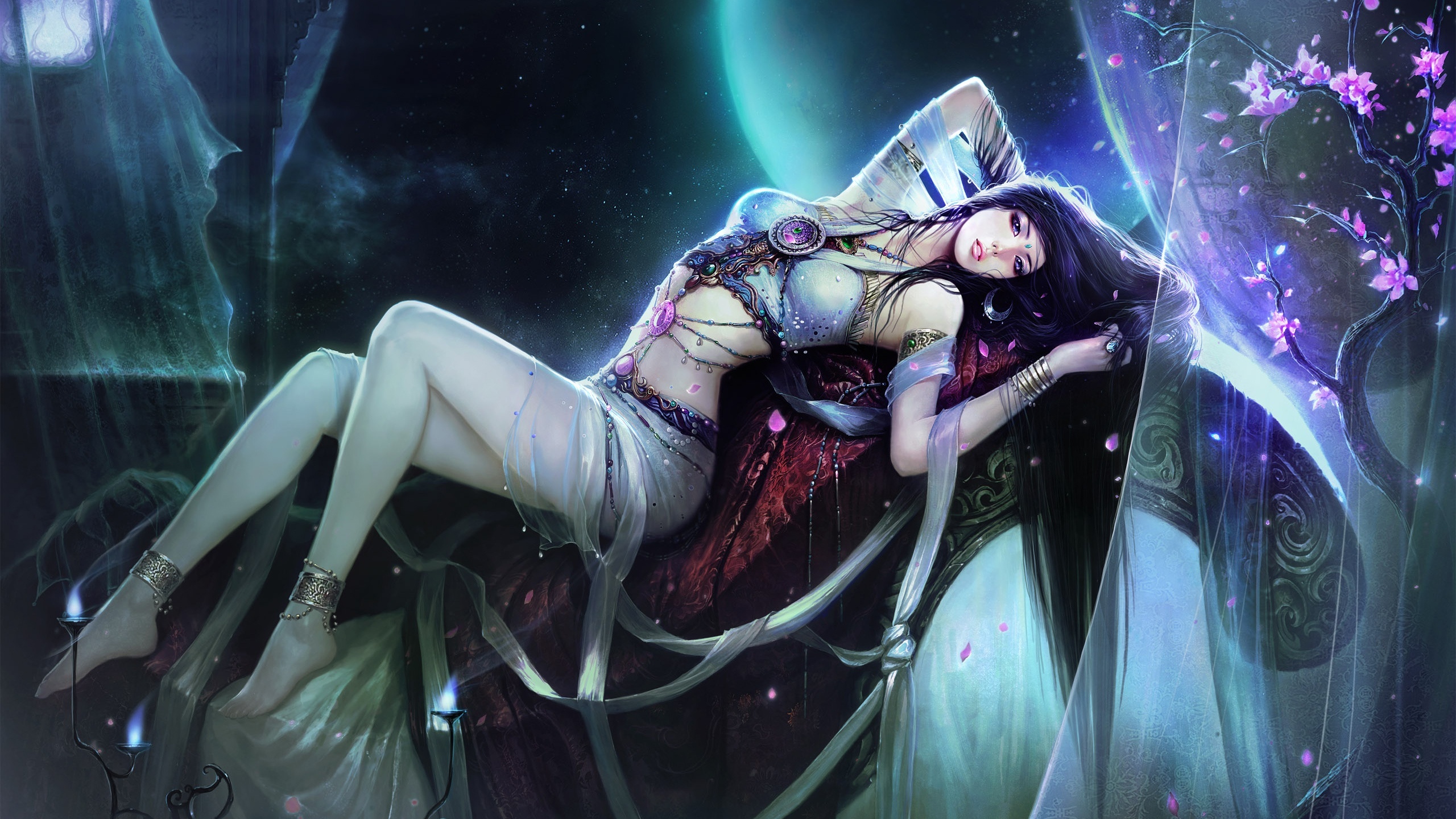 Fantasy Woman Lying Down - HD Wallpaper 