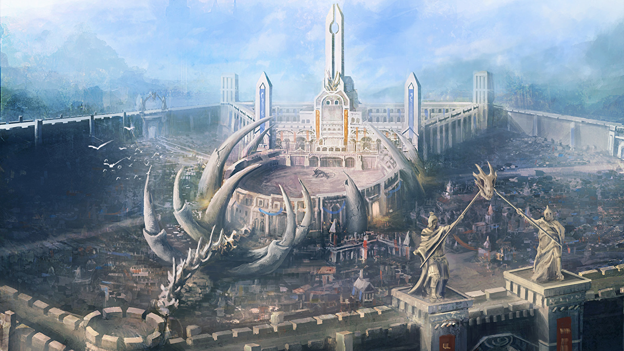 Fantasy Bone City - HD Wallpaper 