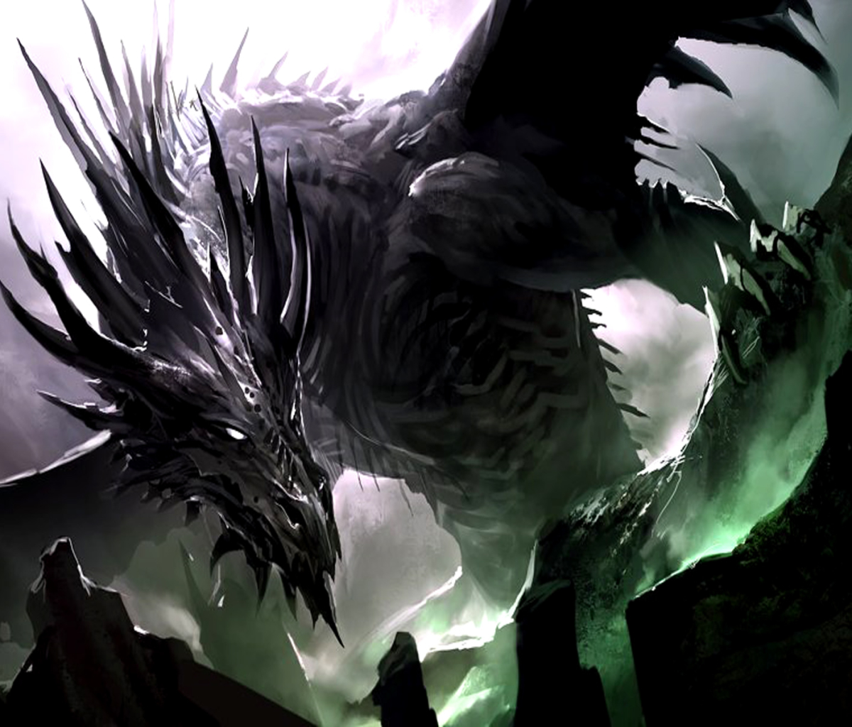 Fantasy Dark Dragon - HD Wallpaper 
