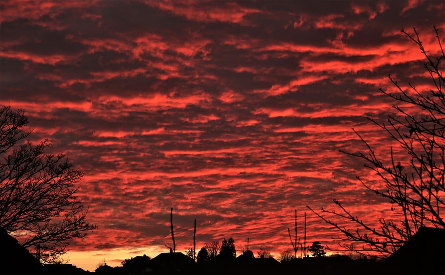 Sky, Clouds, Fantasy, Nature, Scenery, Atmosphere, - Afterglow - HD Wallpaper 