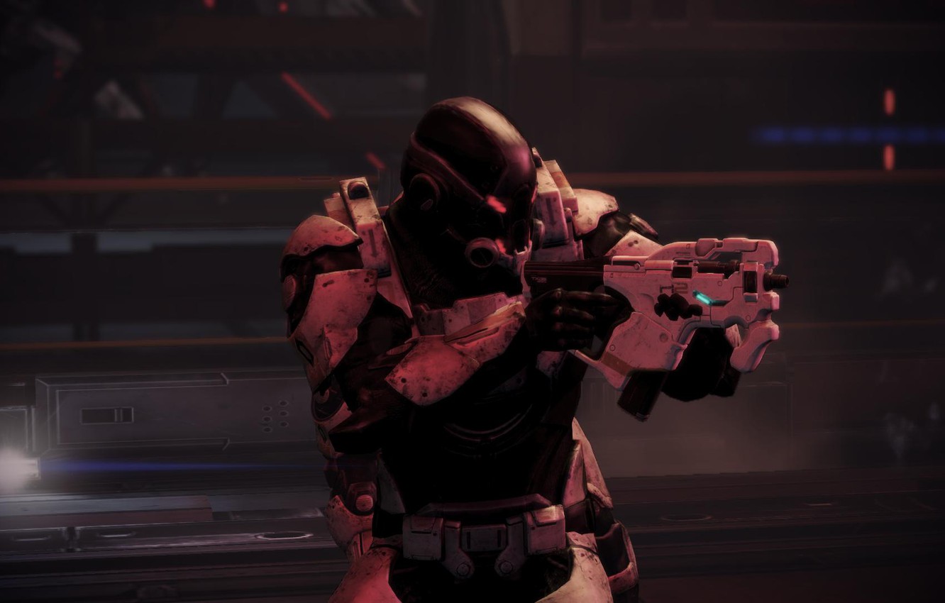 Photo Wallpaper Weapons, Weapon, Cerberus, Mass Effect - Mass Effect 3 Cerberus Soldiers - HD Wallpaper 