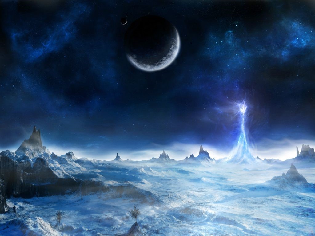 Ice Tower - Dark Fantasy Landscape Art - HD Wallpaper 