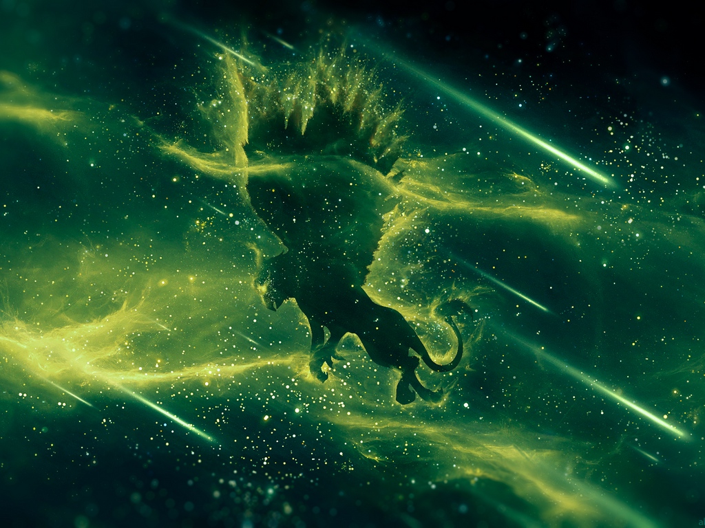 Wallpaper Lion, Wings, Fantasy, Creature, Art - Lion Green Fantasy Art - HD Wallpaper 