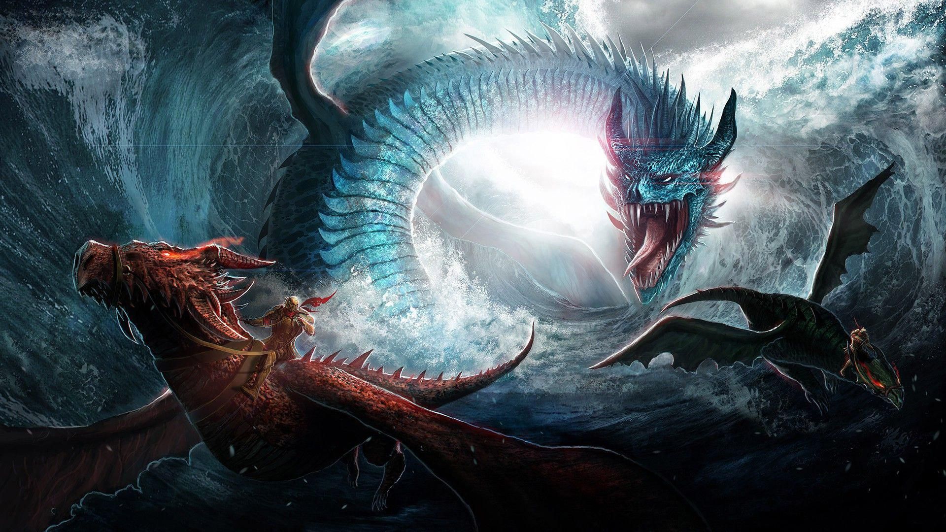 Fantasy Creatures Wallpaper - Game Of Thrones 3 Dragons - HD Wallpaper 