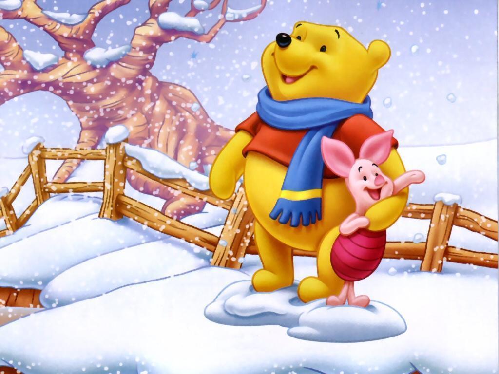 Free Disney Winter Wallpaper - Kartun Winnie The Pooh - HD Wallpaper 