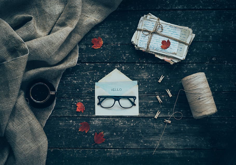 Hello Autumn, Black Framed Eyeglasses On White Printer - Flat Lay Photography Letter - HD Wallpaper 