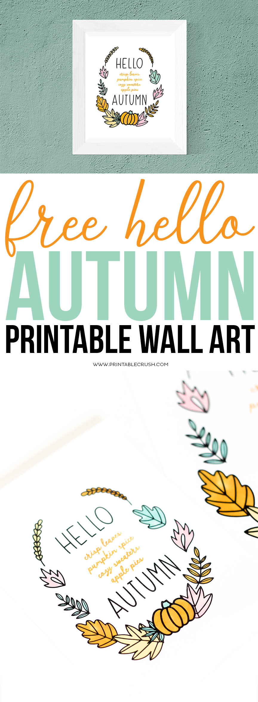 This Free Hello Autumn Printable Wall Art Will Be A - Poster - HD Wallpaper 