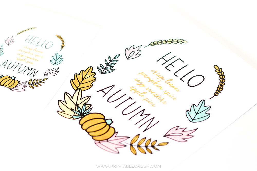 This Free Hello Autumn Printable Wall Art Will Be A - Illustration - HD Wallpaper 