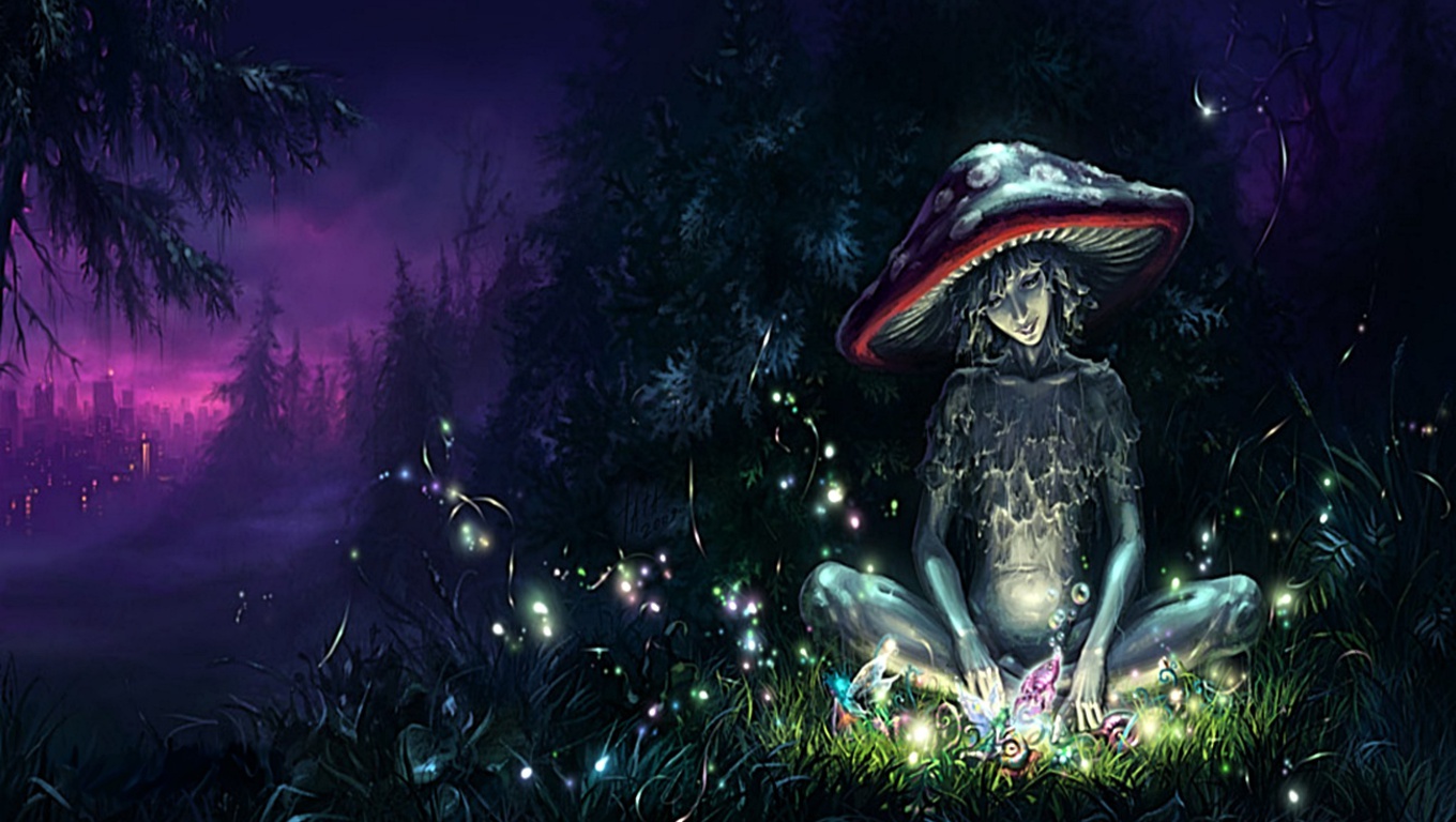 Download Fantasy The Free Mushroom Wallpaper Full Hd - Magic Mushroom - HD Wallpaper 