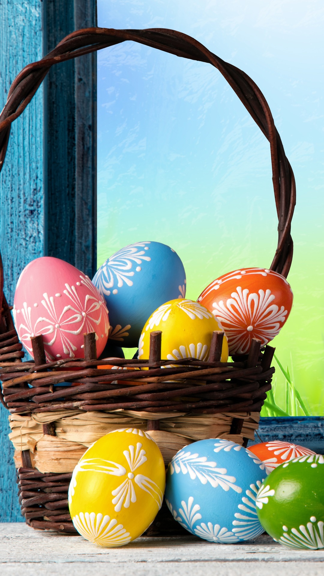 Easter Eggs At Window - HD Wallpaper 