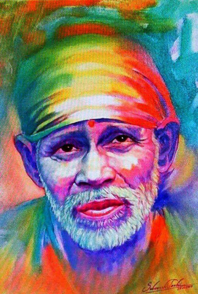Sai Baba Canvas Painting - HD Wallpaper 