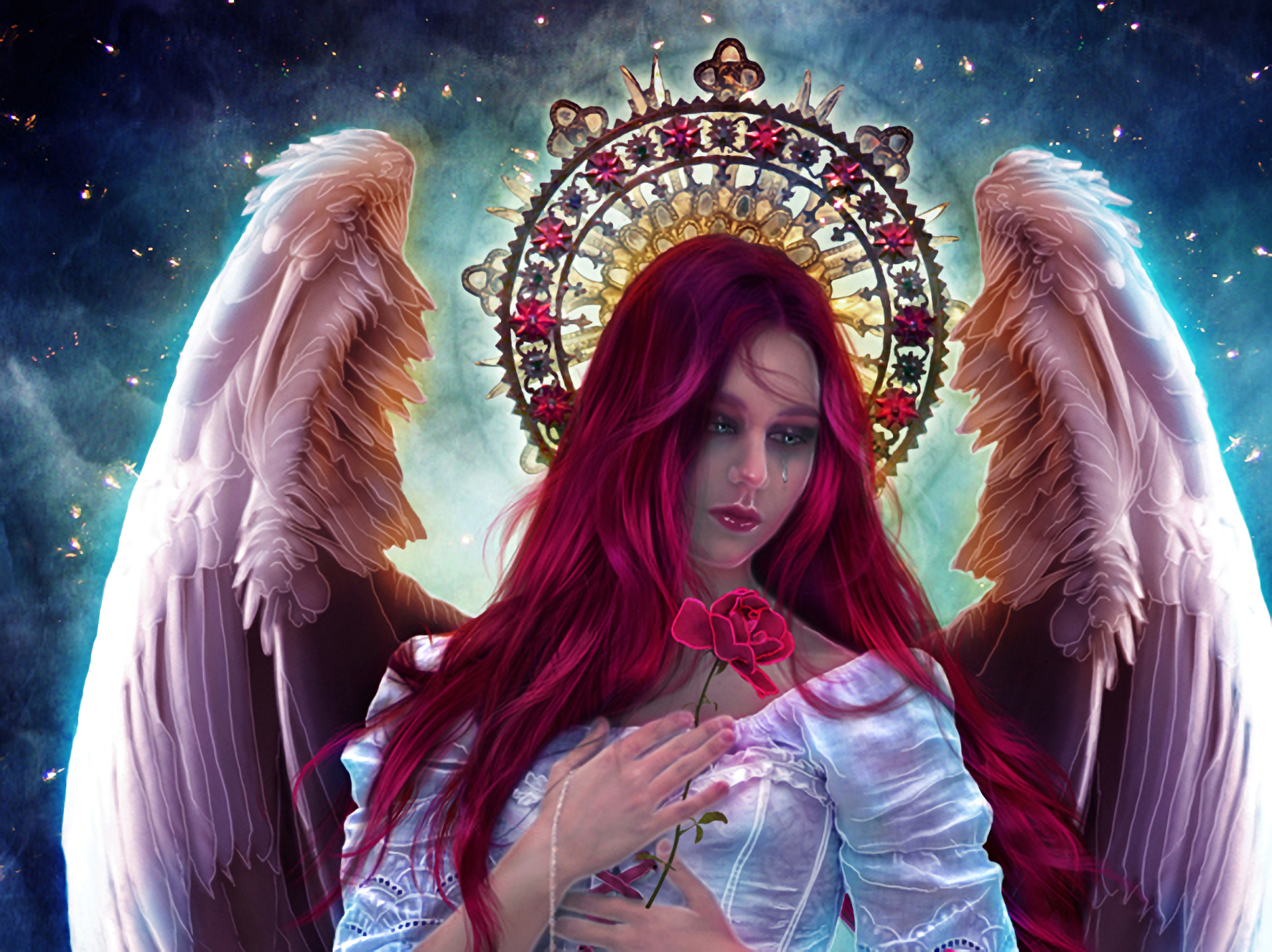 Guardian Angel Fantasy Art Angel Girl - HD Wallpaper 