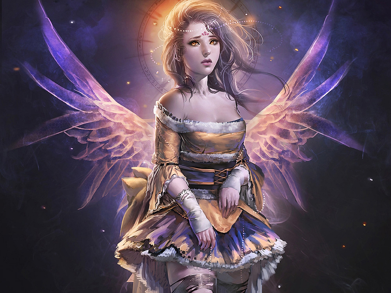The Sad Face Wallpaper - Fairy Girl Fantasy Art - HD Wallpaper 