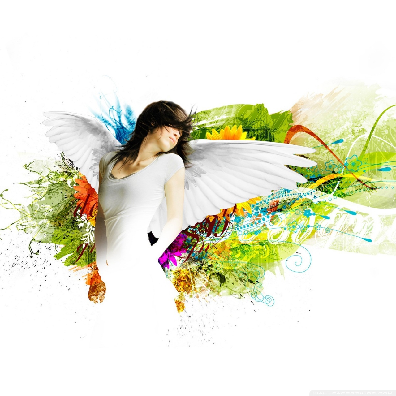 Girl Nature Abstract Art - HD Wallpaper 