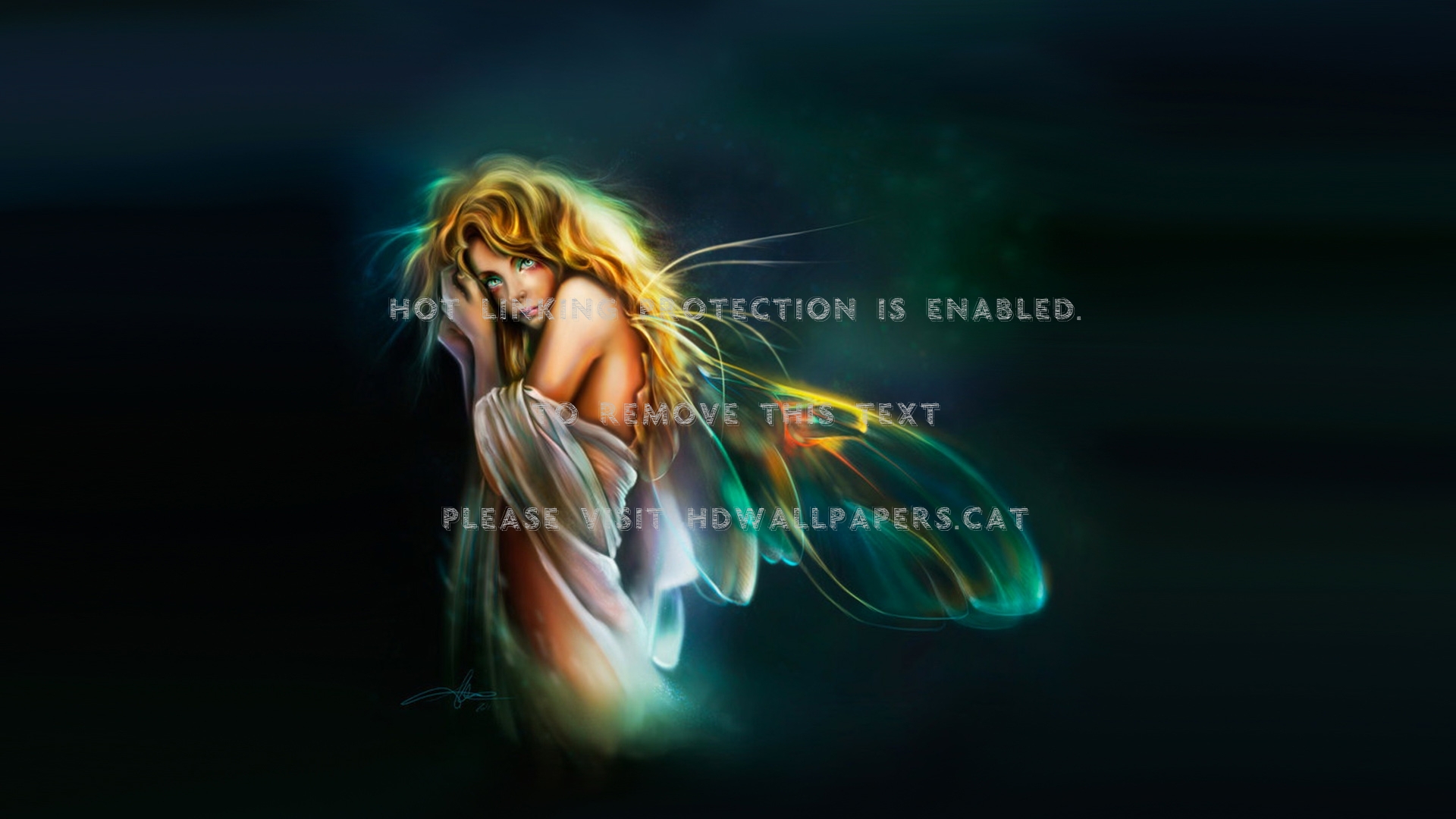 Sad Angel Girl Art Female Digital Wings - Sad Female Art - HD Wallpaper 