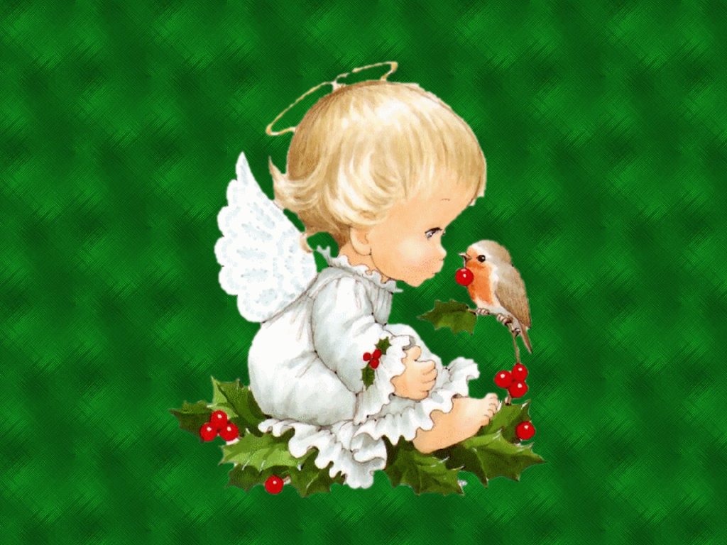 Baby Angel Wallpaper - Christmas Angel Baby - HD Wallpaper 