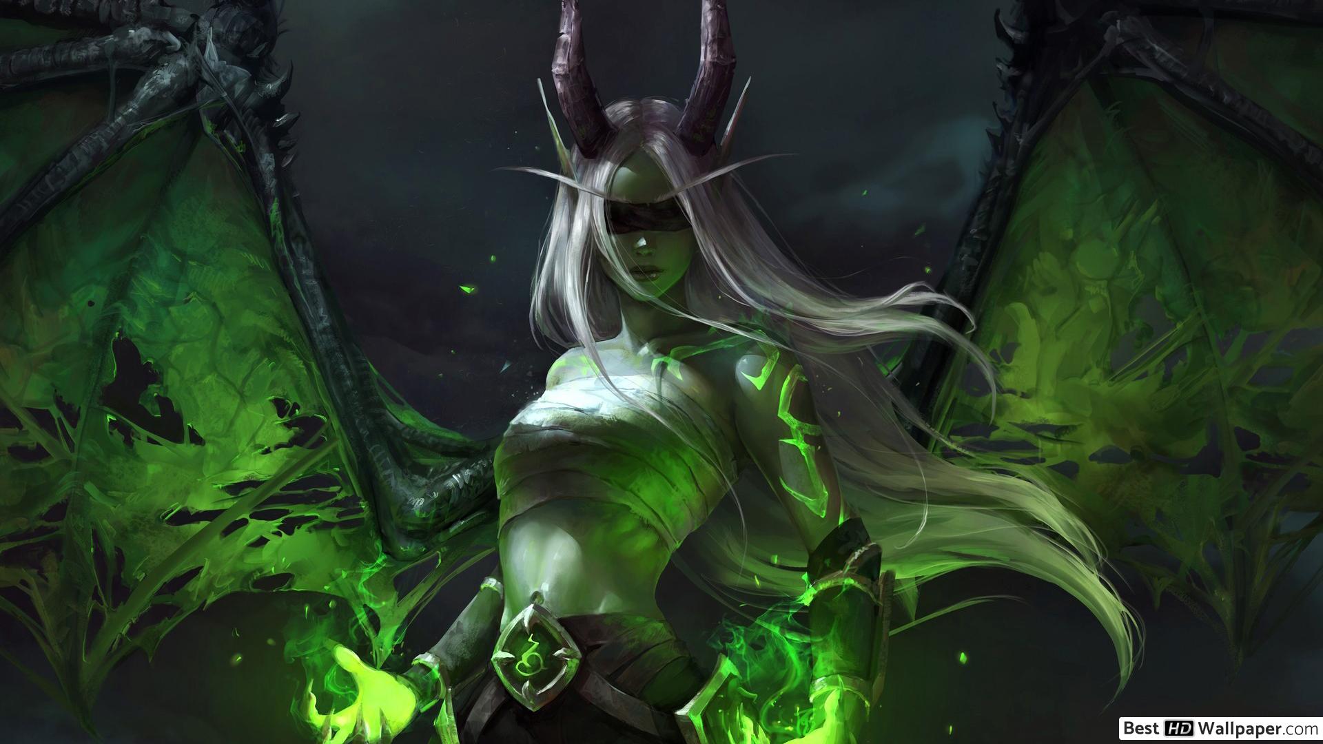 Demon Hunter Wow Female - HD Wallpaper 