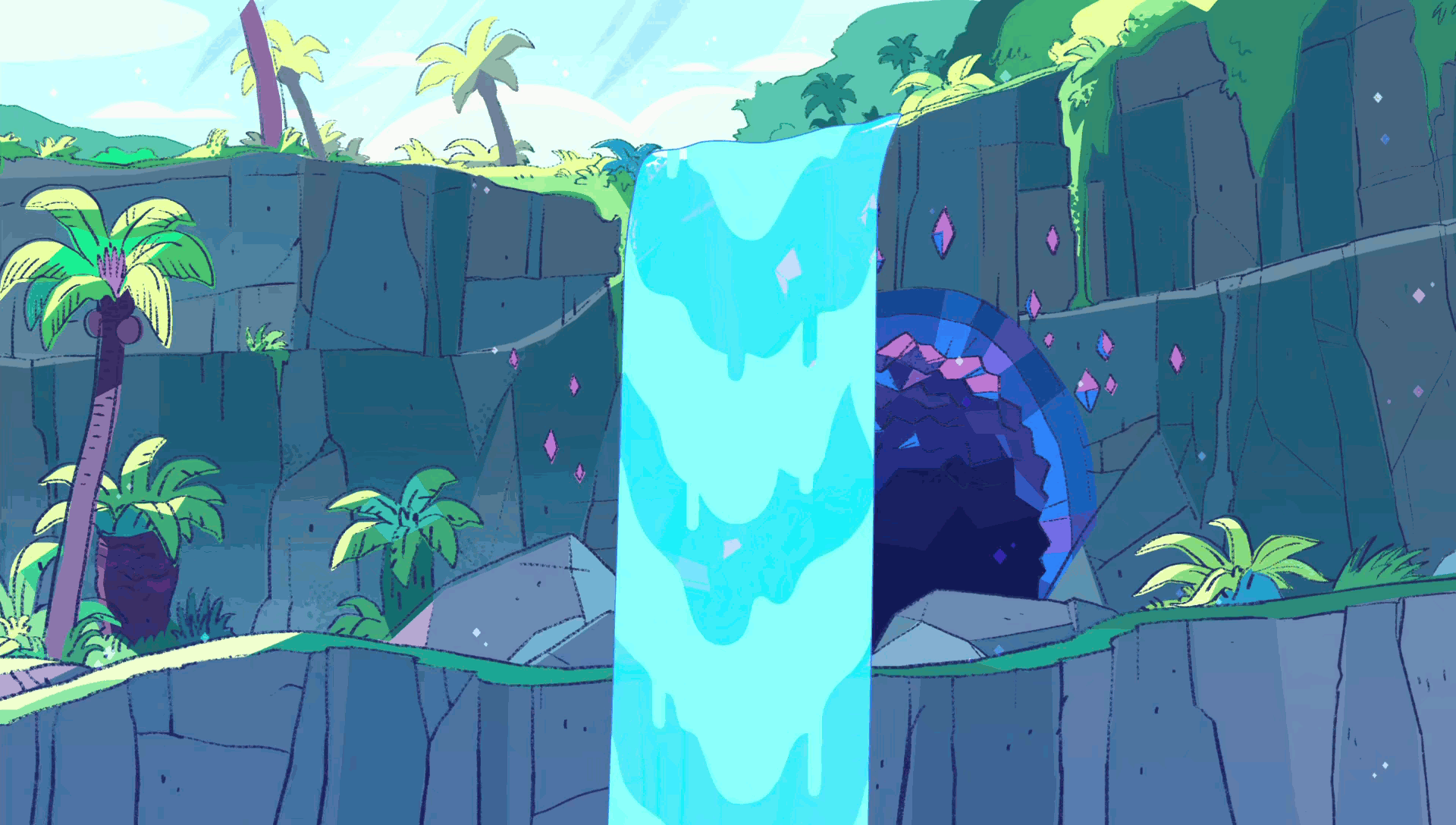 28 Collection Of Waterfall Animation Drawing - Steven Universe Waterfall Background - HD Wallpaper 