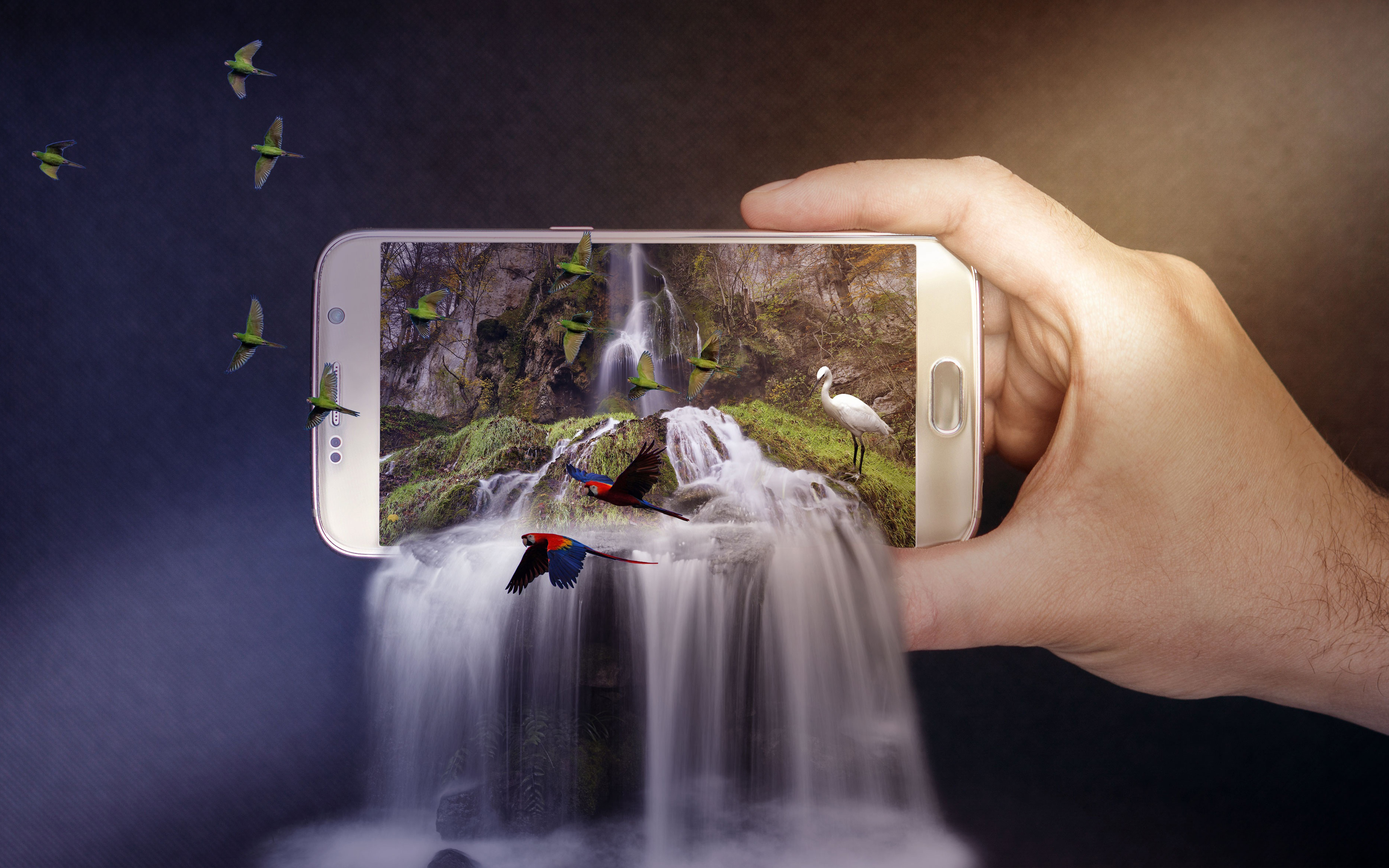 Smartphone Waterfall 4k Wallpapers - Smartphone 3d - HD Wallpaper 