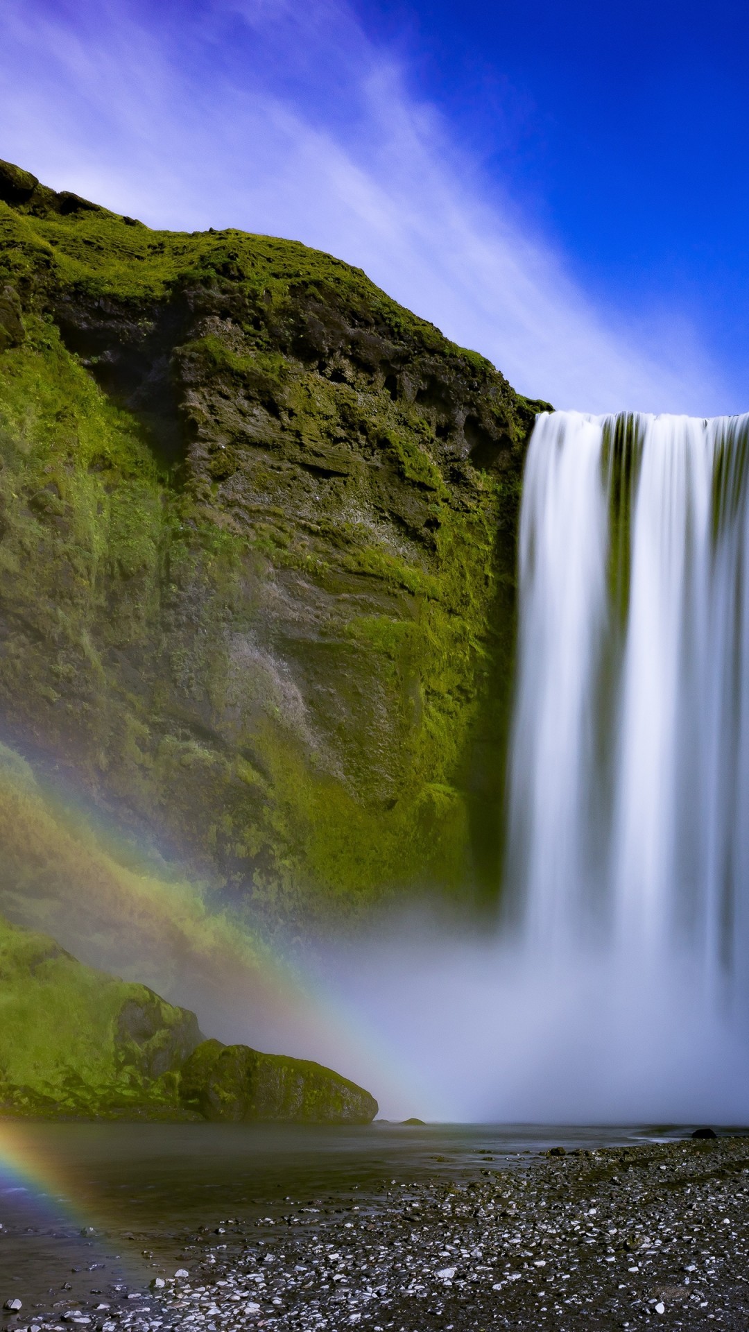 Iceland, Skogafoss, Waterfall, Rainbow - Skógafoss - HD Wallpaper 