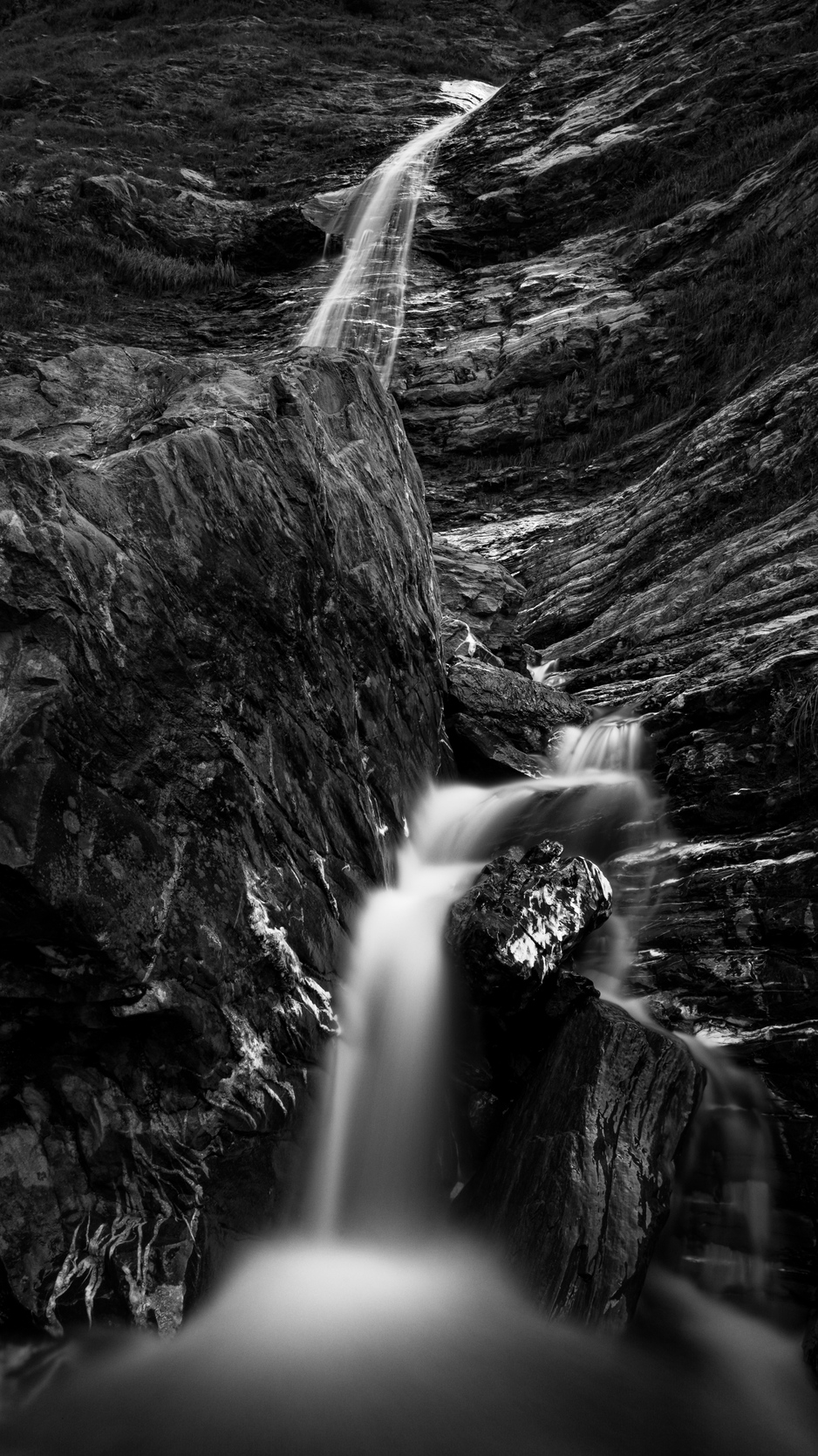 Wallpaper River, Waterfall, Bw, Rock, Landscape - Wallpaper - HD Wallpaper 