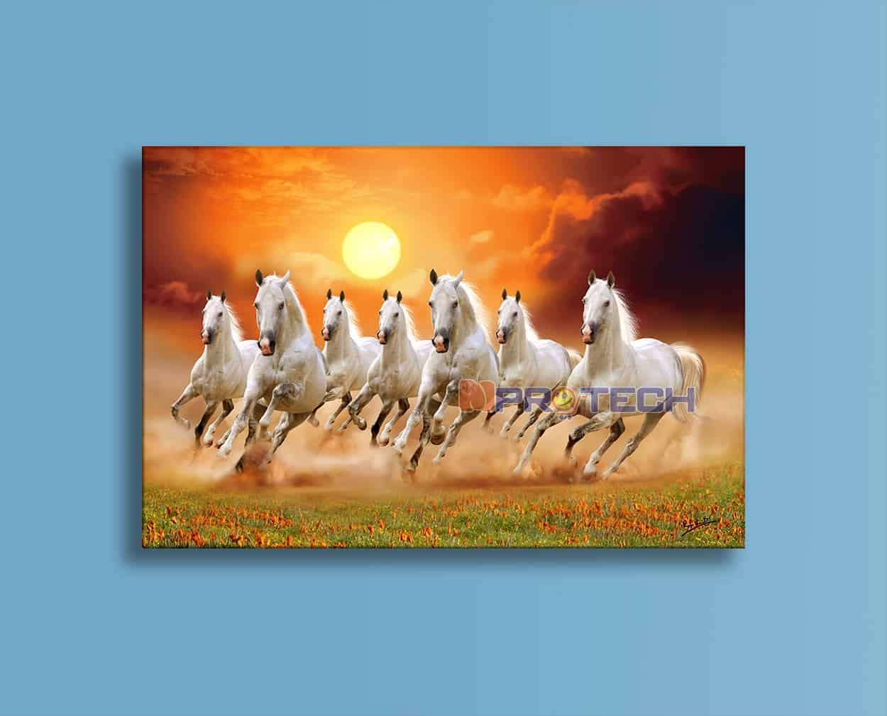 Seven Horses Running Painting - HD Wallpaper 