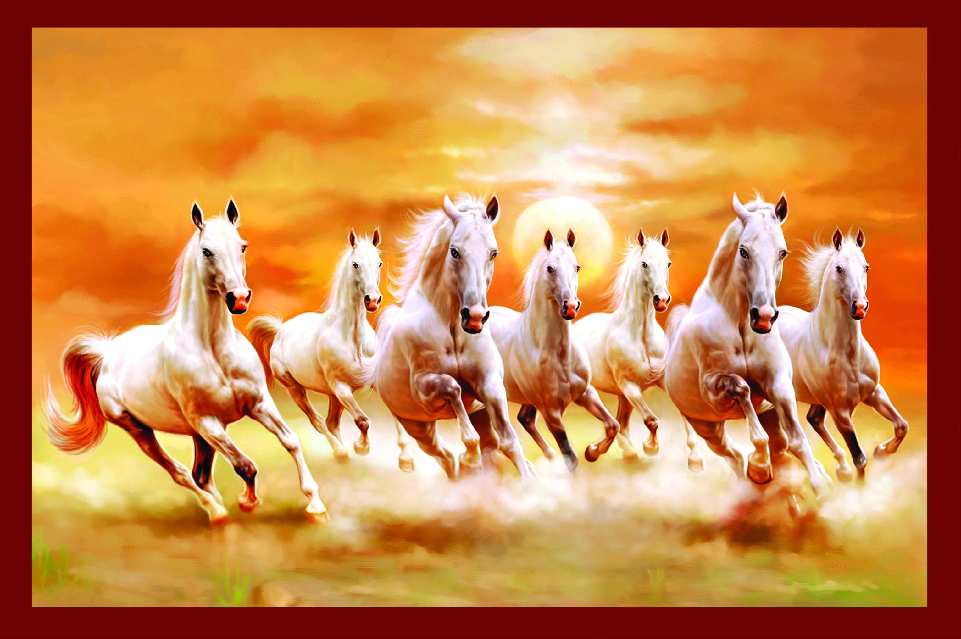 Vastu Seven Horses - HD Wallpaper 