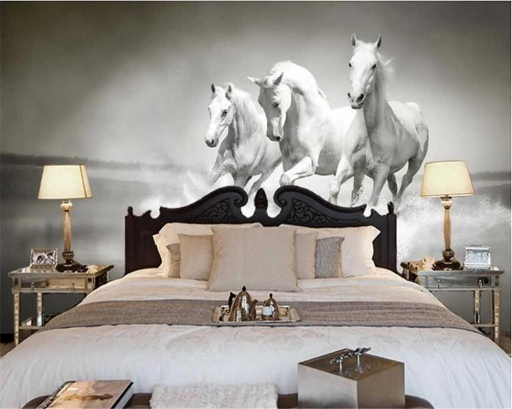 Beibehang Custom Crease-free Personalized Wallpaper - Horse Images Hd B&w - HD Wallpaper 