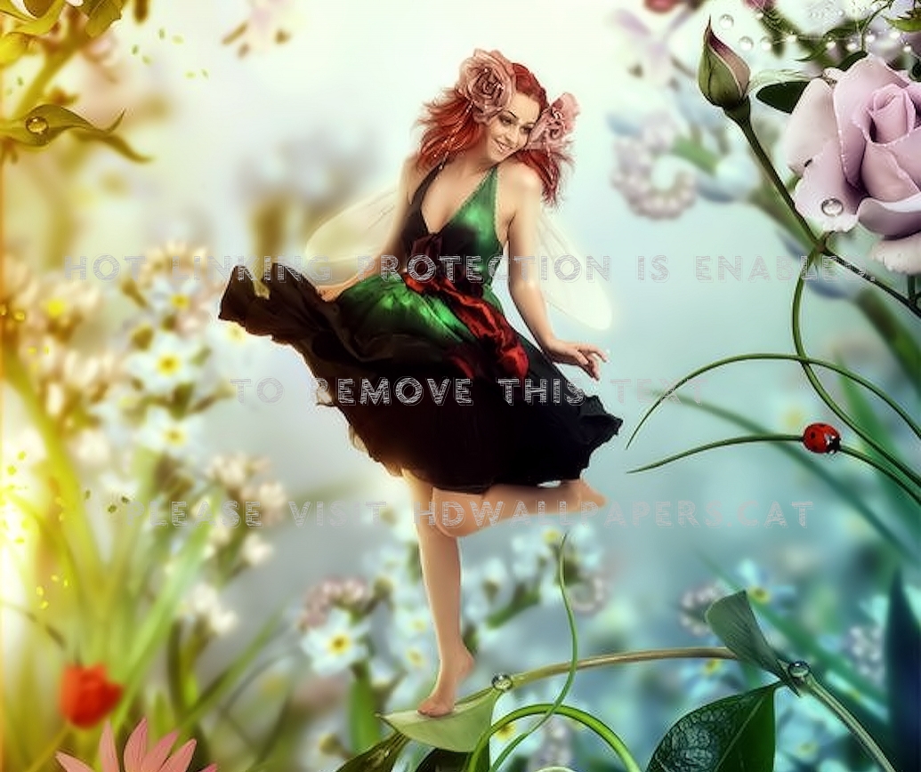 Flower Fairy Pretty Fantasy Abstract - Cartoon - HD Wallpaper 