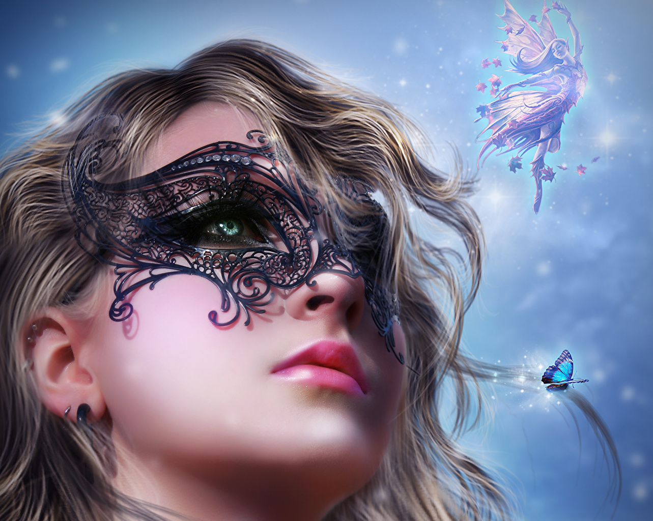 Art Fantasy Girl Face - HD Wallpaper 