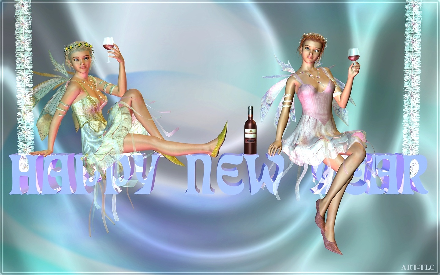 Happy New Year Fairies - HD Wallpaper 