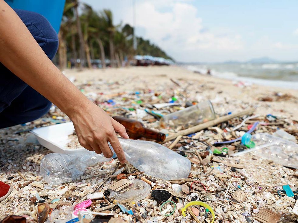 Volunteer Tourist Hand Clean Up Garbage Plastic Debris - People Cleaning Up The Ocean - HD Wallpaper 