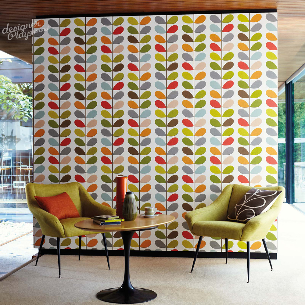 Mid Century Chairs With Round Table And Exciting Peel - Orla Kiely Wallpaper Stem - HD Wallpaper 