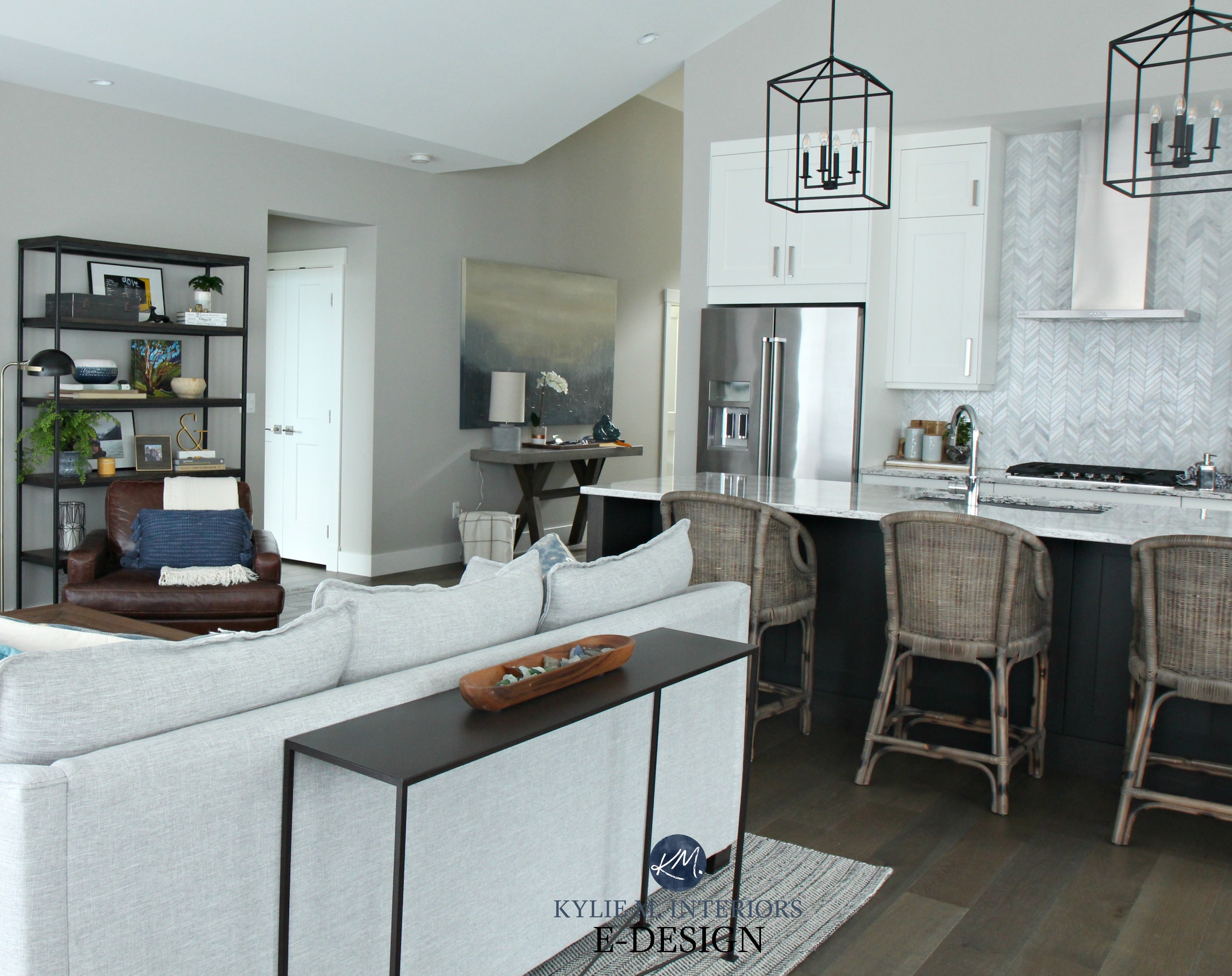 Open Concept Kitchen Living Room Decor - HD Wallpaper 