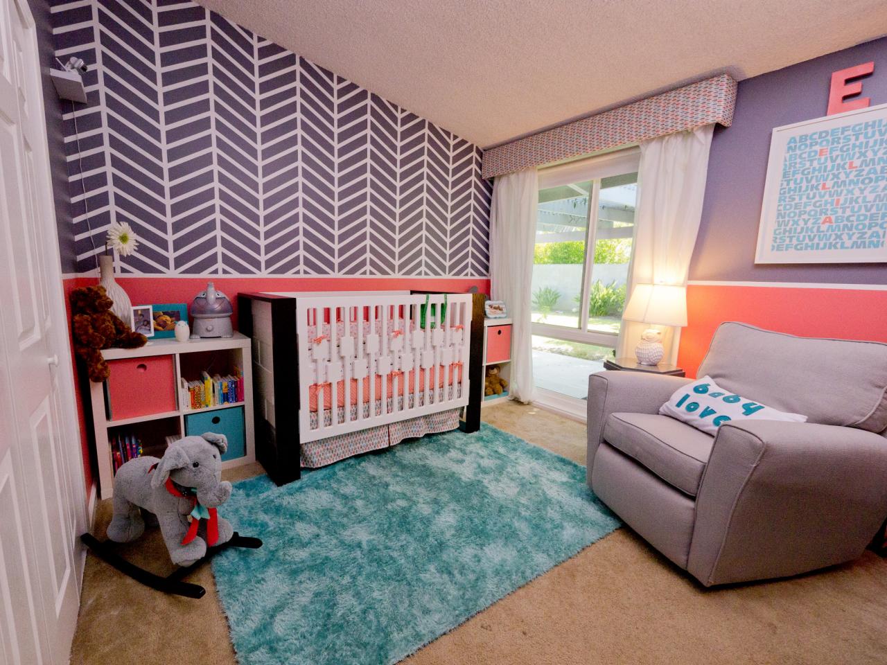 Original Child Style 106 Nursery Chevron Wall - Style Of Room Painting - HD Wallpaper 