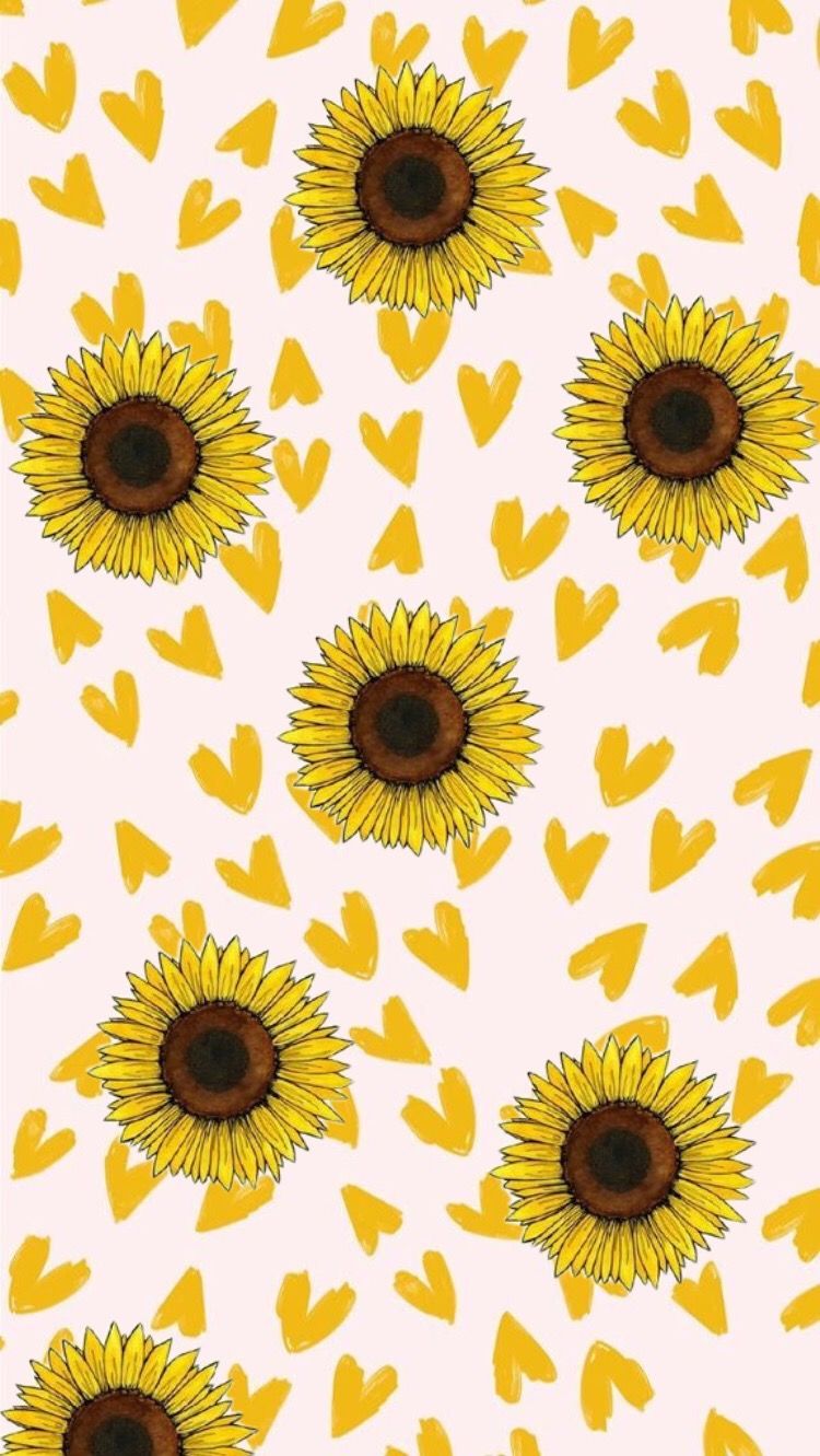 Cartoon Sunflower Background Iphone - 750x1331 Wallpaper 