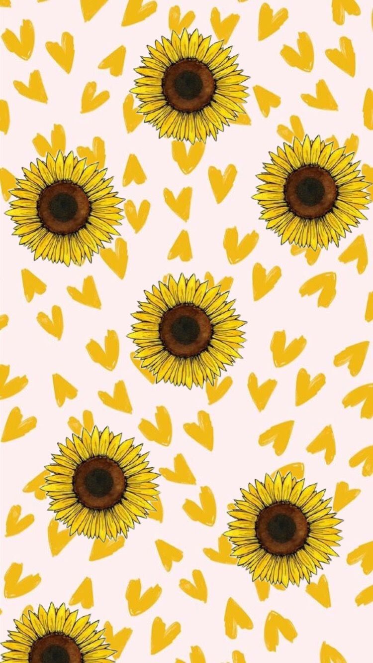 Cartoon Sunflower Background Iphone - HD Wallpaper 