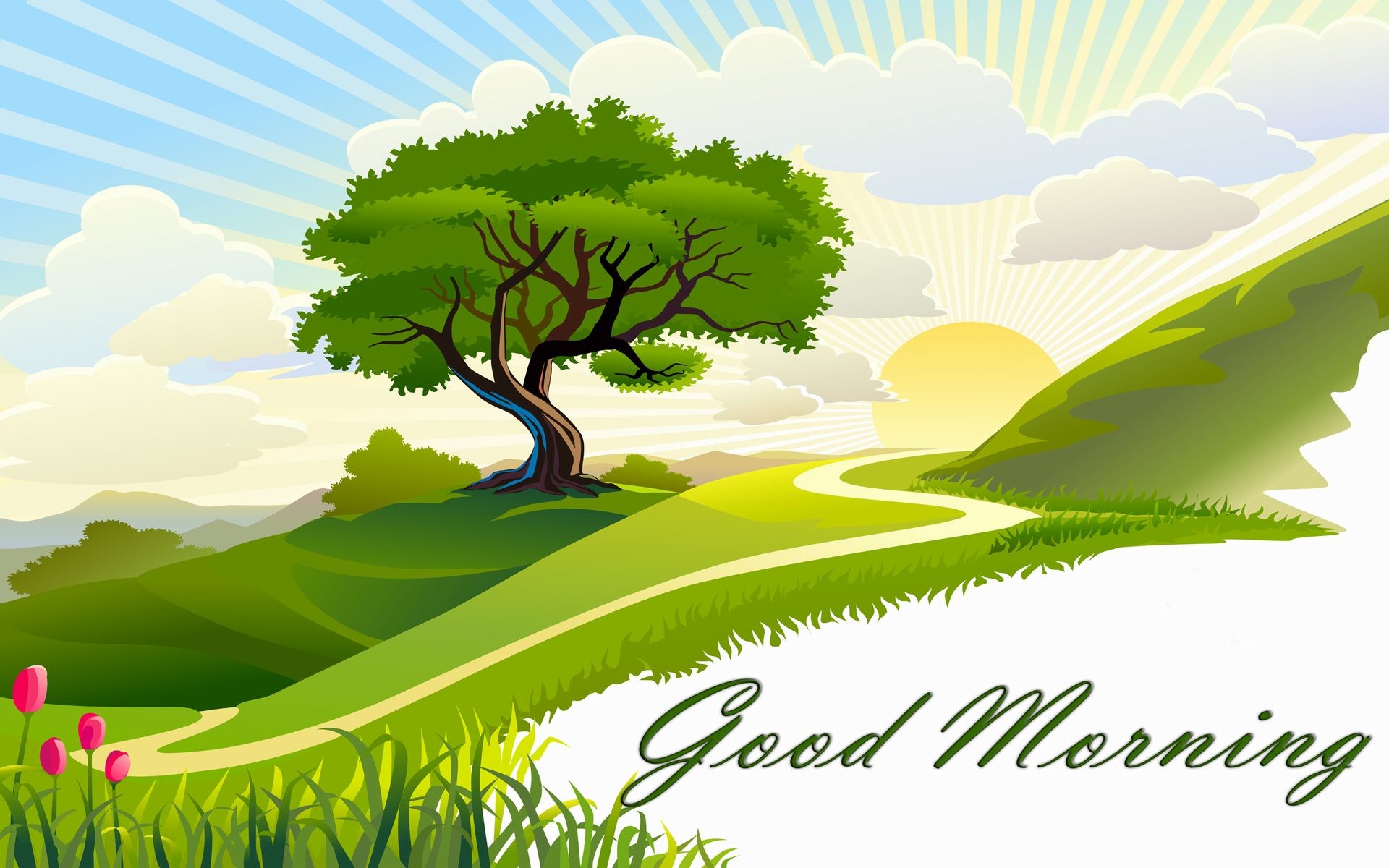 Morning Sun Good Morning Wallpaper 95045952 
 Data - Nature Animated Good Morning - HD Wallpaper 