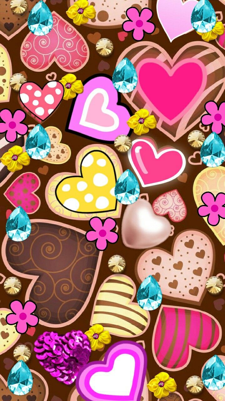 Girly Phone Wallpaper - Cute Heart Wallpaper Iphone - HD Wallpaper 