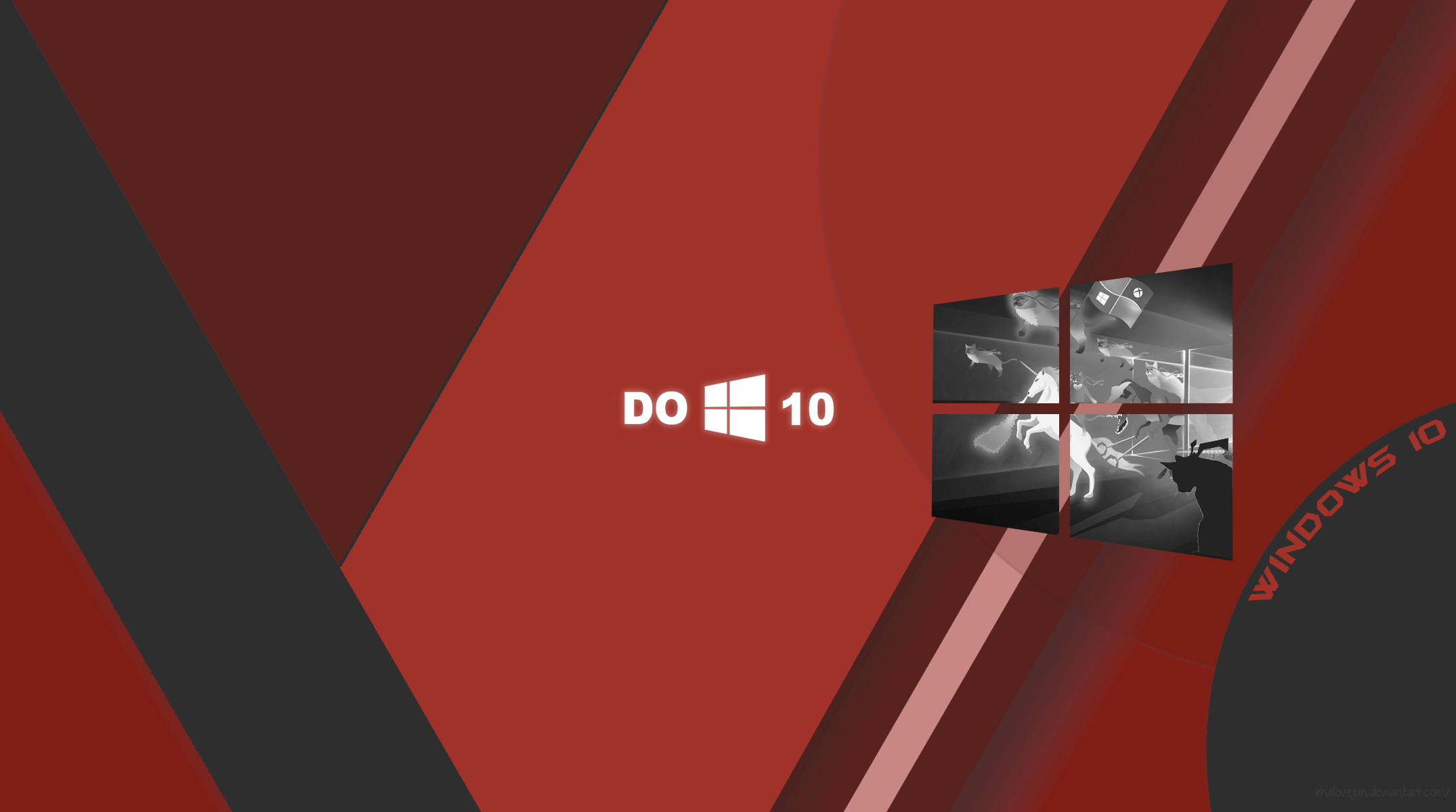 Windows 10 Wallpaper Material Red - HD Wallpaper 