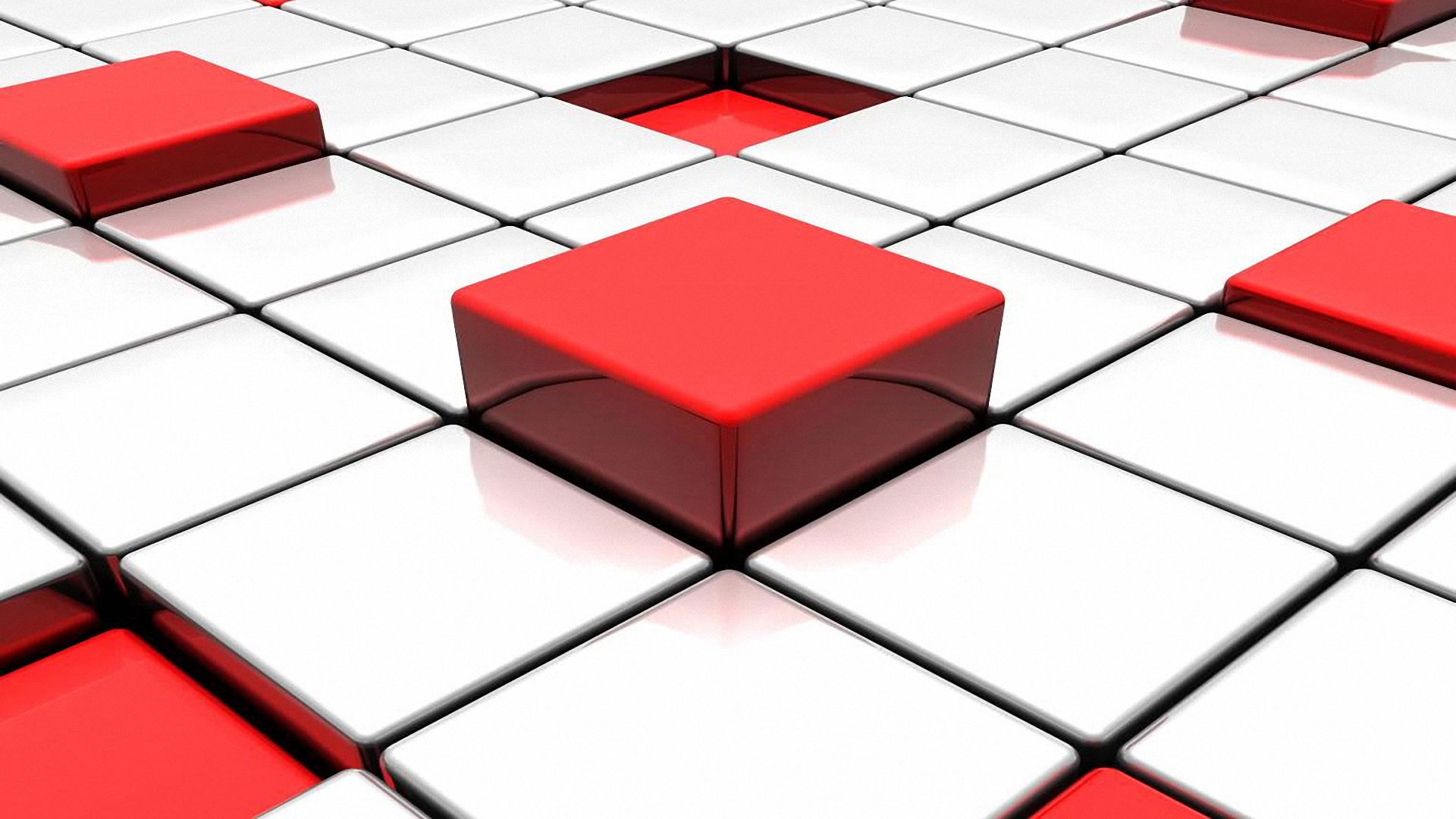 White And Red Cubes - HD Wallpaper 