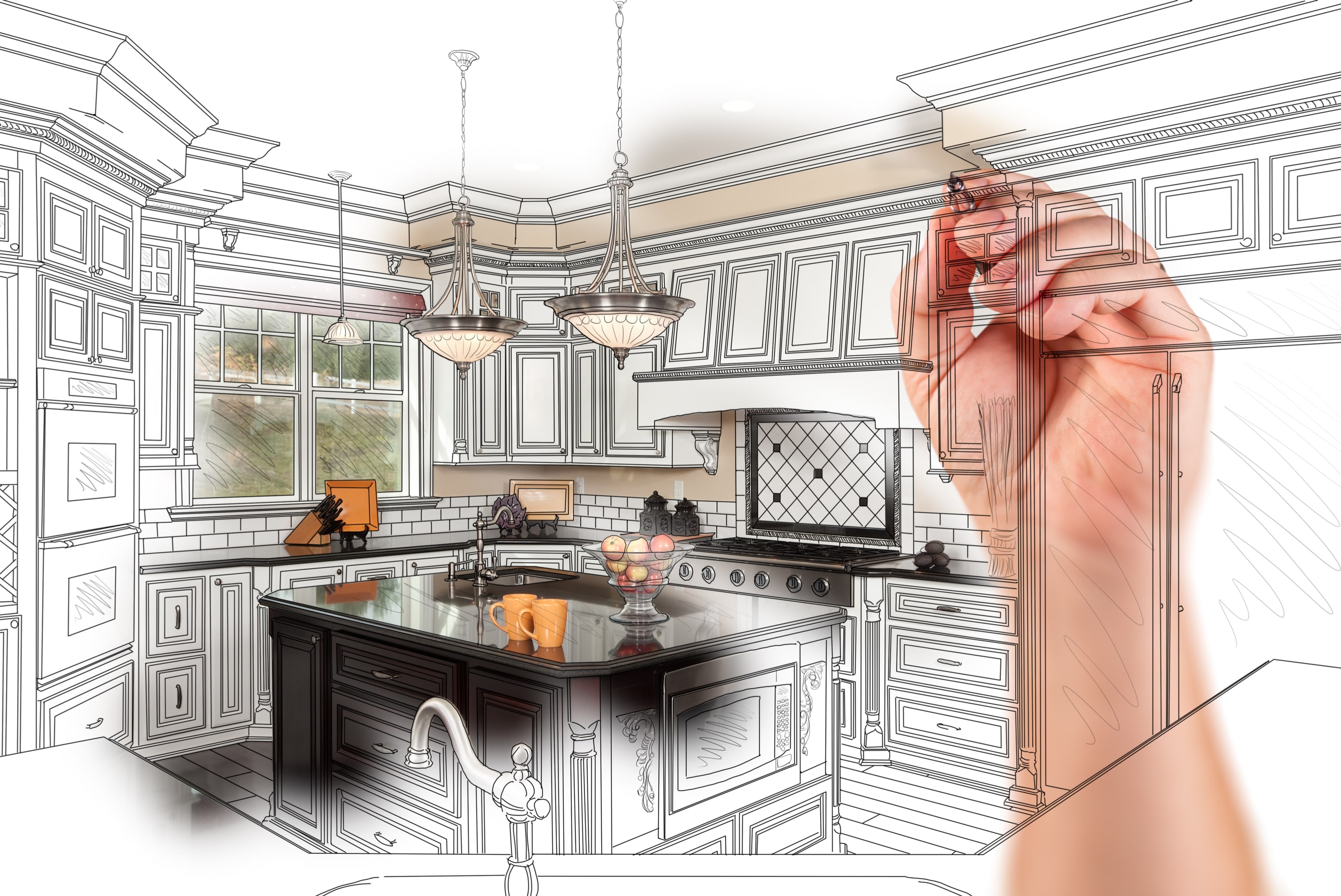 Kitchen Renovation Design Drawing - HD Wallpaper 