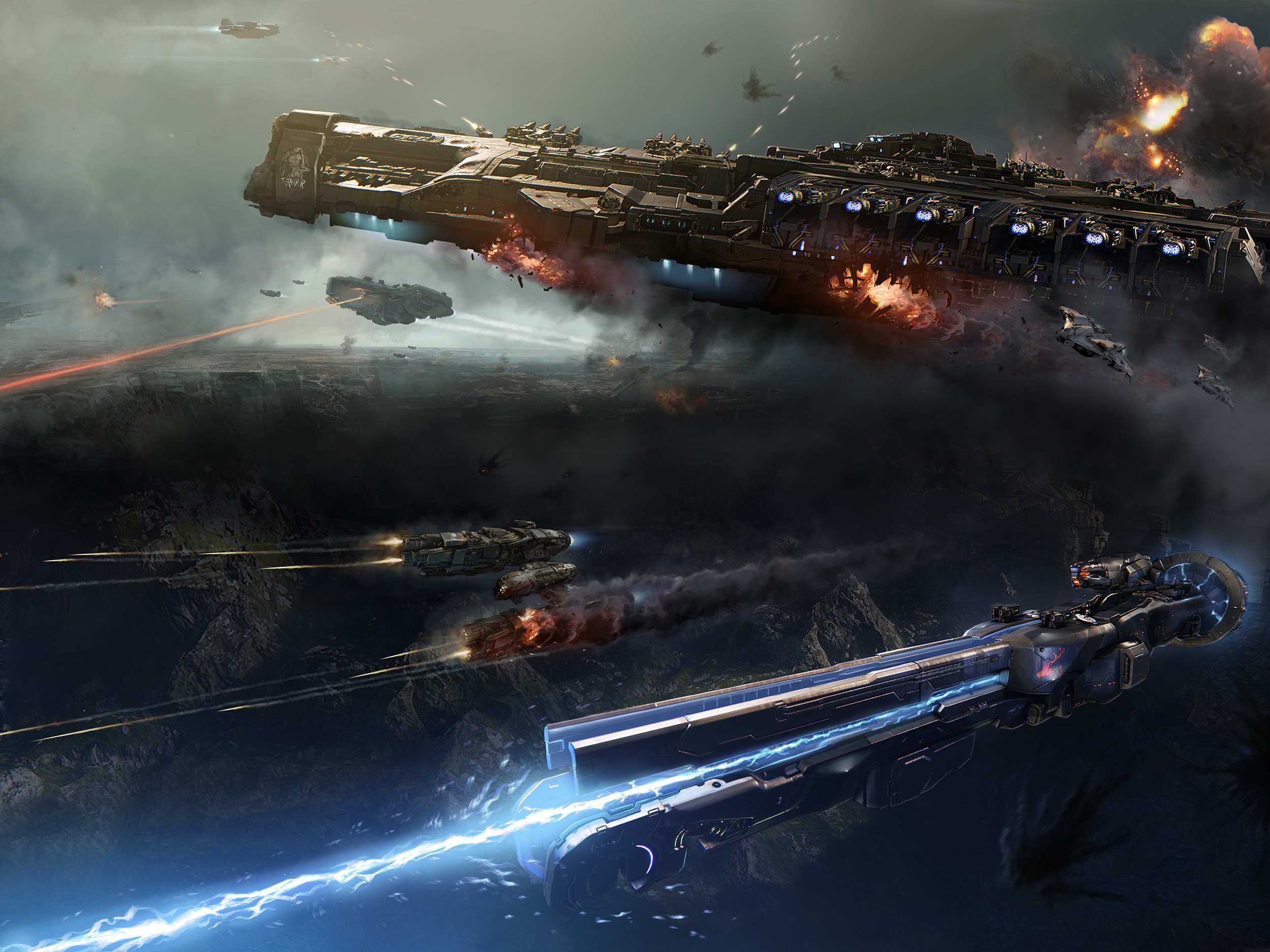 Futuristic Space Dreadnought - HD Wallpaper 