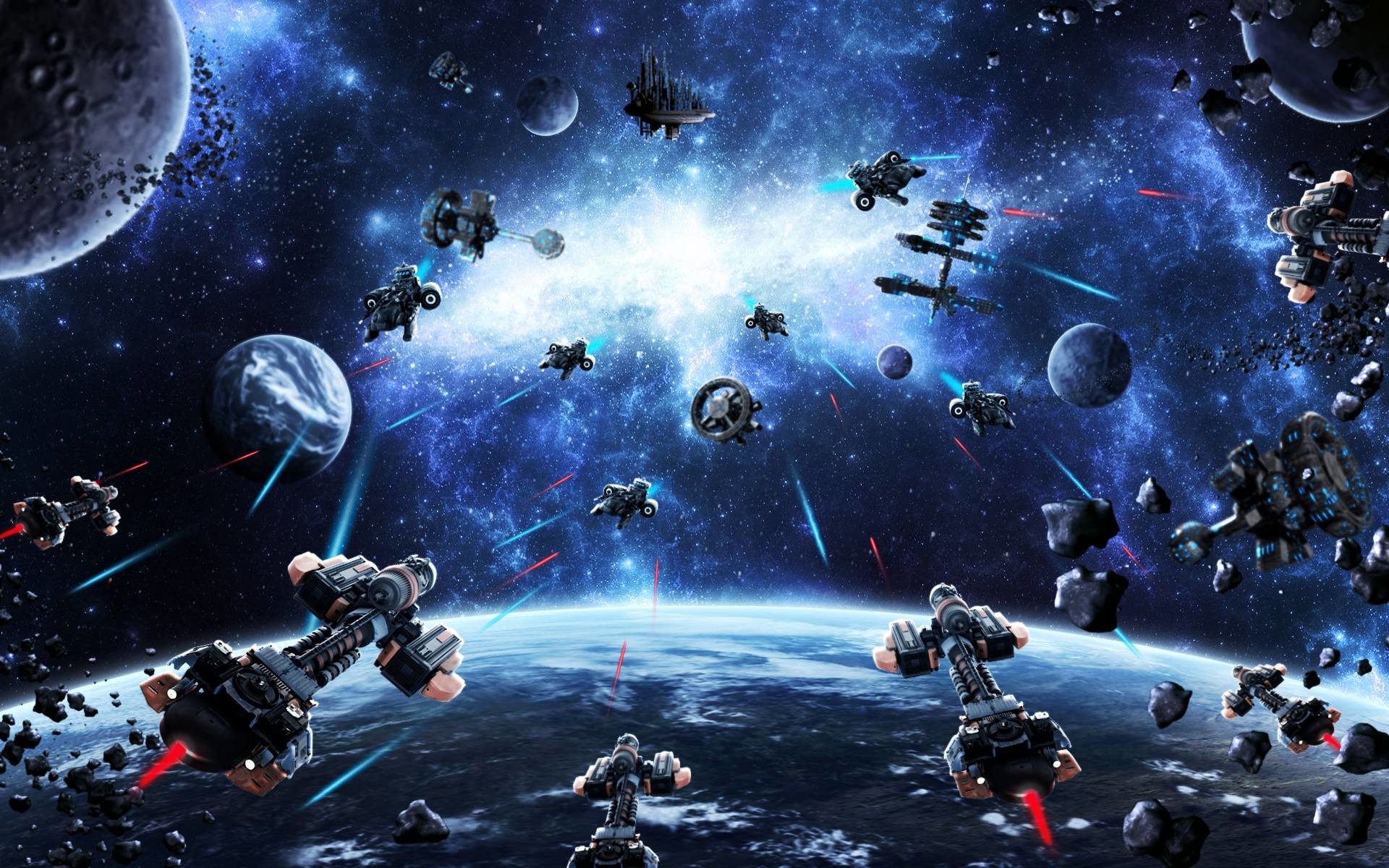 Epic Space War Wallpaper Desktop Background - Irresponsible Captain Tylor Spaceship - HD Wallpaper 