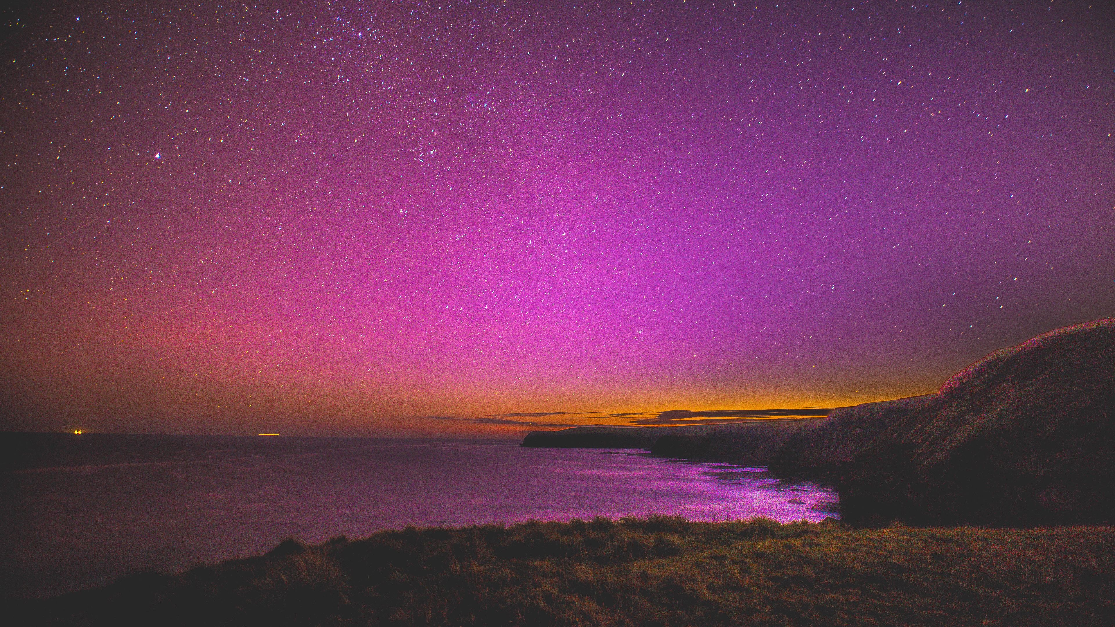 Pink Sky Full Of Stars Horizon - Pink And Sky Wallpaper 4k - HD Wallpaper 