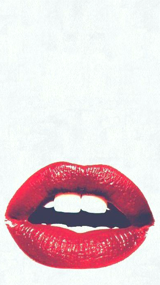 Red Lips With White Background - 640x1136 Wallpaper 