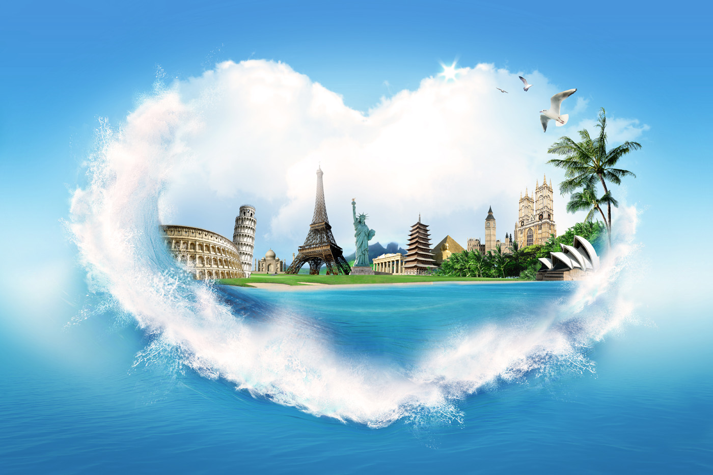 Heart Sea - 3d Nature Wallpaper Hd 1080p - HD Wallpaper 