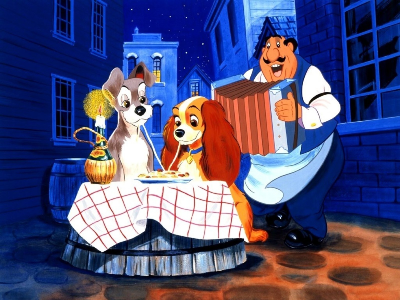 Disney Bintang 16 Wallpaper - Lady And Tramp - HD Wallpaper 